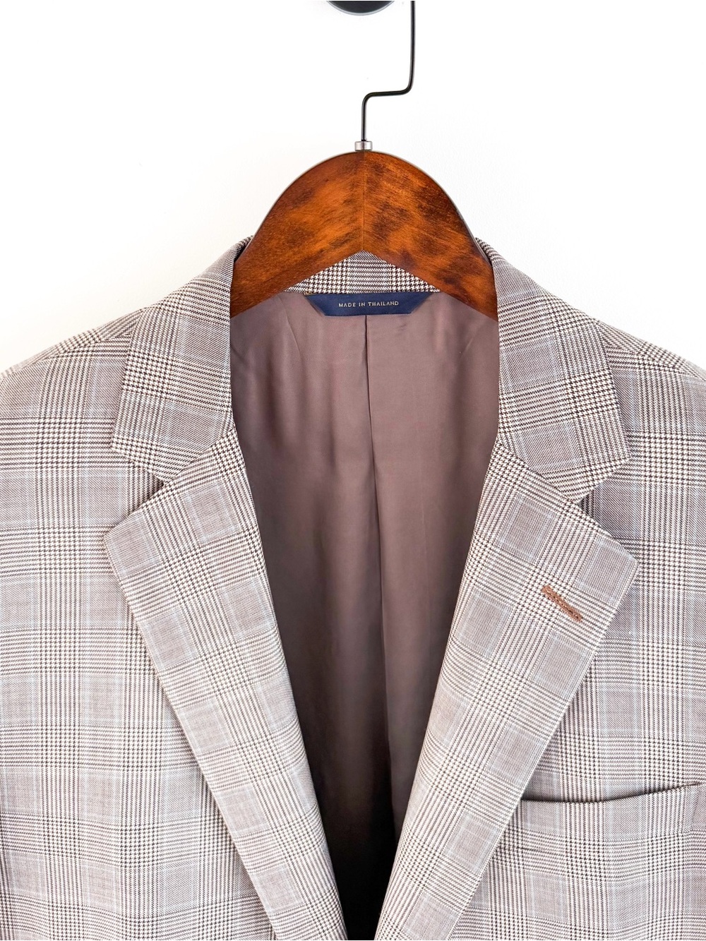 NWT NEW Brooks Brothers Glen Plaid Italian Sport Coat Tan Blue Blazer Men's 43L - Picture 2 of 14